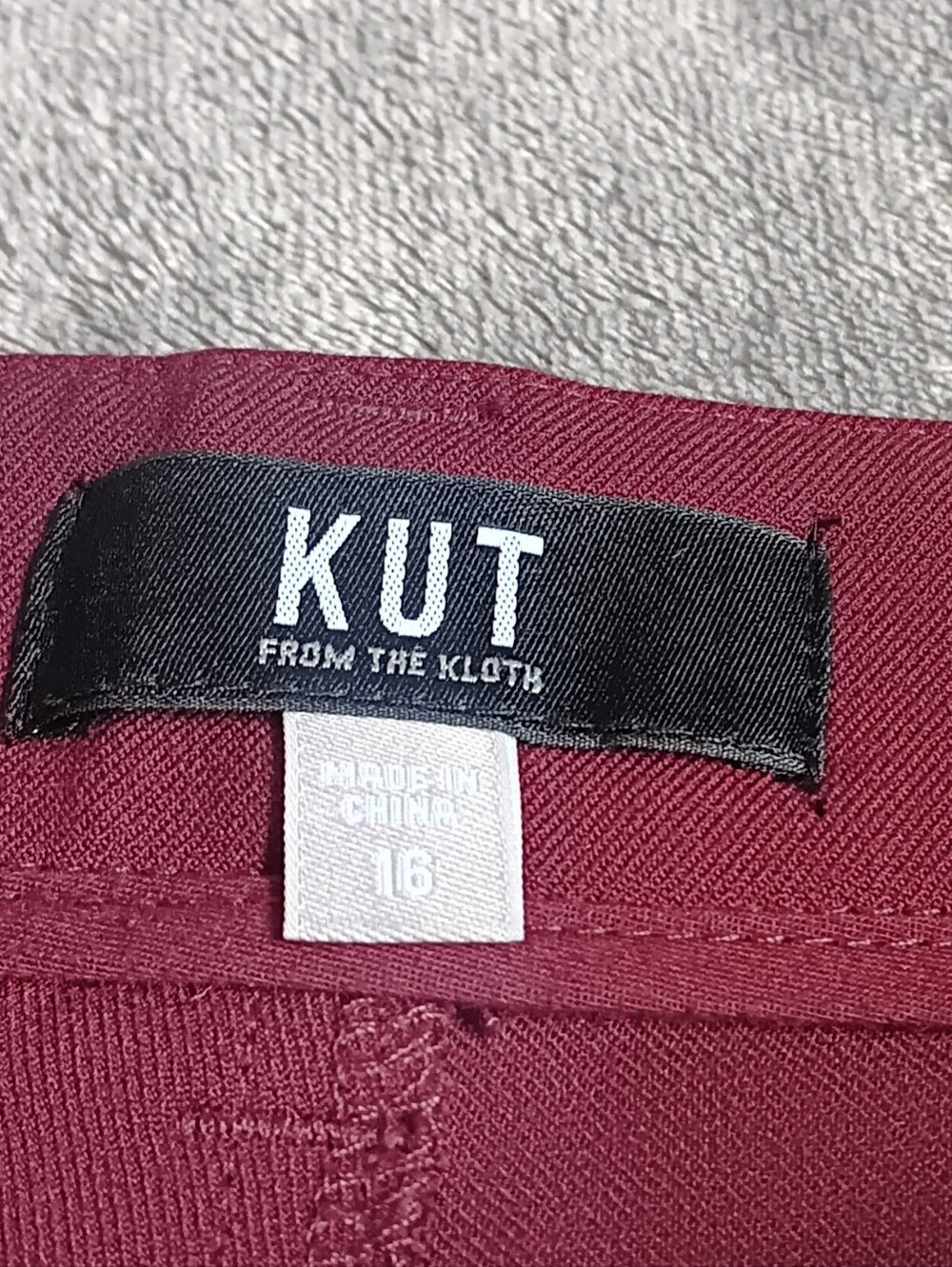 KUT from the Kloth Burgundy Stella High Rise Flare Pants Womens Size 16 - Picture 7 of 11